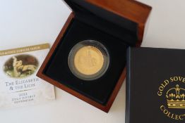 A 2012 Diamond Jubilee Issue The Elizabeth and The Lion gold double sovereign,