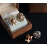 A pair of 9ct gold Clogau daisy earrings,