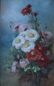 A Williams Still life study of chrysanthemums Watercolour Signed 51 x 32.