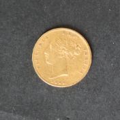 A Victorian young head shield back half sovereign dated 1866