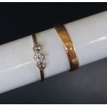 A 22ct yellow gold wedding band, size Q, approximately 2.