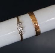 A 22ct yellow gold wedding band, size Q, approximately 2.