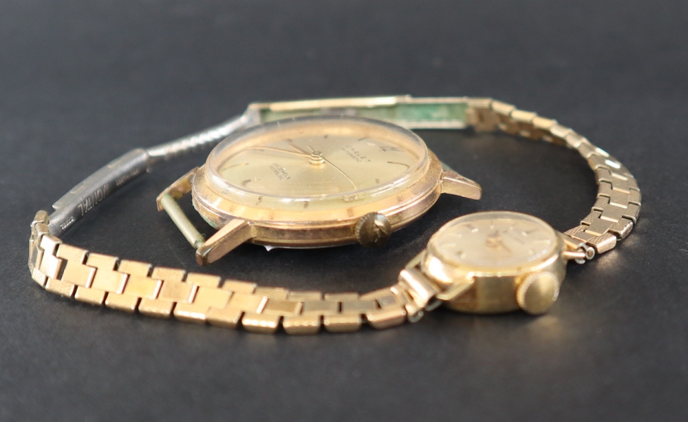 A lady's 9ct gold Rodania wristwatch with a circular dial and batons on a rolled gold bracelet - Image 3 of 4