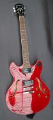 A Washburn HB 30 CH electric guitar in red No.