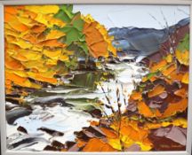 Matthew Snowden Autumn Glaslyn Acrylic Signed and Kooywood Gallery label verso 39.5 x 49.