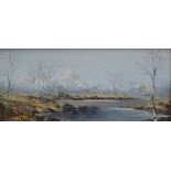 Charles Wyatt Warren Pool in the Seiont Oil on board Signed and label verso 23.5 x 53.