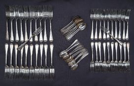 A set of twenty one Old English bead pattern table forks,