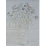 Sarah Hopkins Fading flowers Pencil drawing Initialled 43 x 31cm ***Artists resale rights may