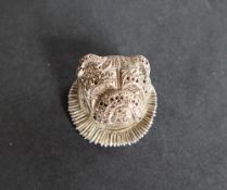 A silver and marcasite brooch in the form of a bulldog together with a paste set dog brooch,
