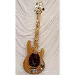 An OLP four string bass guitar, licensed by Ernie Ball, S/No.
