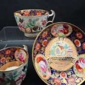A Swansea porcelain trio comprising a tea cup, coffee cup and saucer decorated in the Japan pattern,