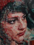 Liam O'Connor Head portrait of a young lady looking to her left Oil on canvas 122 x