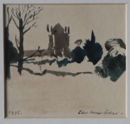 John Knapp Fisher Small folly near Lichfield, Watercolour Signed, dated 1995 and label verso 11.