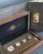 The 2017 South African mint fractional Krugerrand gold proof coin set,comprising 1/4oz, 1/10oz,