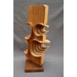 Brian Wilshire An abstract sculpture Treen Indistinctly signed and dated 1974 52cm high