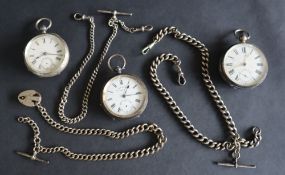 A late Victorian silver open faced pocket watch,