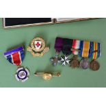A set of five World War I miniature medals including The Most Excellent Order of the British Empire,