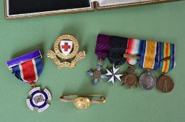 A set of five World War I miniature medals including The Most Excellent Order of the British Empire,