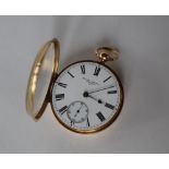 An 18ct yellow gold open faced pocket watch,