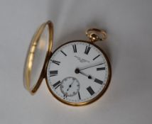 An 18ct yellow gold open faced pocket watch,
