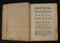 Newton (Sir Isaac). Observations Upon Prophecies of Daniel, and the Apocalypse of St.