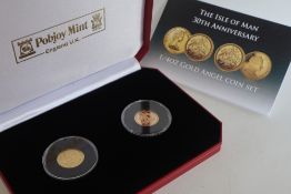 An Isle of Man 30th Anniversary ¼oz Gold Angel Coin Set, from the Pobjoy Mint,