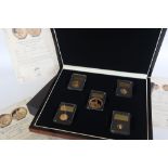 A 2017 Strength and Shield five gold coin set, comprising a Double Sovereign, Sovereign,