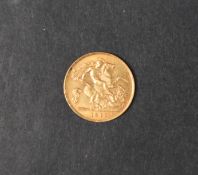 A George V gold half sovereign dated 1911