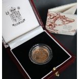 An Elizabeth II gold proof sovereigns, dated 1999,