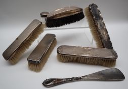 A pair of George V silver backed brushes, Birmingham, 1933,