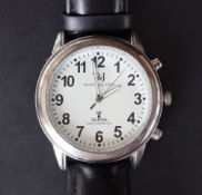 A Tavistock and Jones talking radio controlled watch on a leather strap