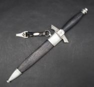 A German Third Reich DLV/ NSFK Flyers Dagger by F & A Helbig, with full aluminium fittings,