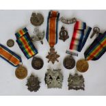 A set of three World War I medals including the British War Medal,