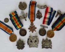 A set of three World War I medals including the British War Medal,