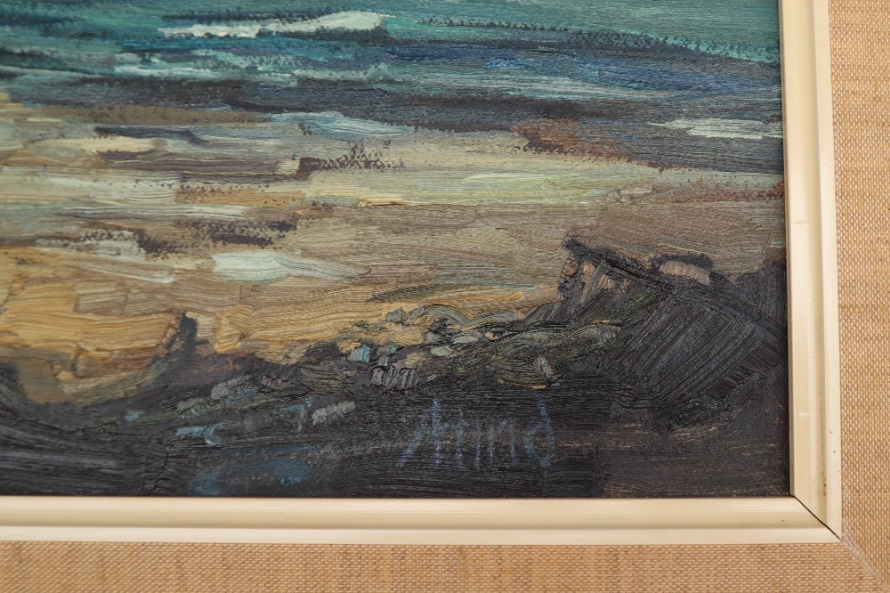 Audrey Hind Cemaes Harbour Signed and inscribed verso 28 x 59cm ***Artists resale rights may - Image 3 of 5