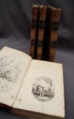 Dickens, (Charles) Dombey and Son, leather and marbled board covers, with illustrations by H.