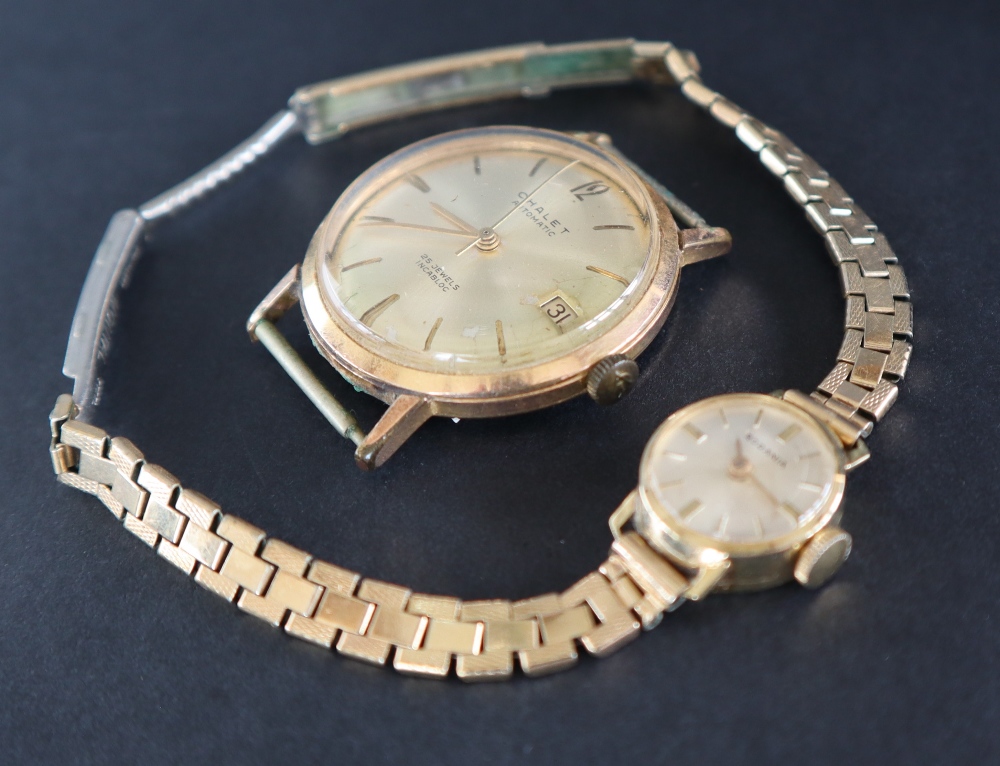 A lady's 9ct gold Rodania wristwatch with a circular dial and batons on a rolled gold bracelet - Image 2 of 4