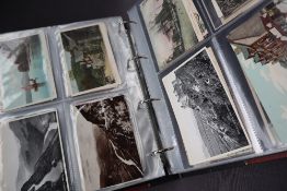 A postcard album containing circa 375 scenic cards mainly of North,