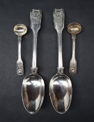 A pair of Victorian fiddle shell and thread pattern table spoons, London, 1838, William Eaton,