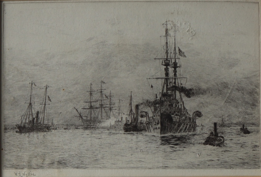 William Lionel Wyllie "The last journey" An Etching Signed in pencil to the margin 16.