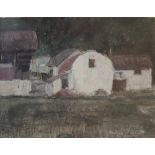 Gordon Stuart Barns and other farm buildings Oil on canvas Signed 35 x 45cm ***Artists resale