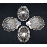 A Pair of late Victorian pedestal dishes of pierced oval form, Sheffield, 1897, Atkin Brothers, 11.