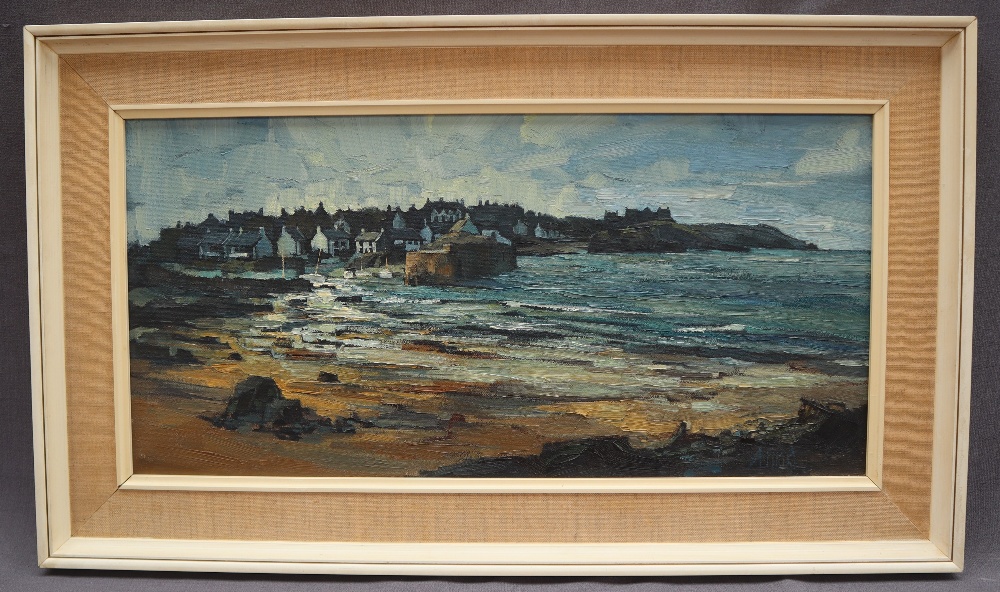 Audrey Hind Cemaes Harbour Signed and inscribed verso 28 x 59cm ***Artists resale rights may - Image 2 of 5