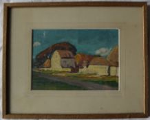 Christopher Williams (1873-1934) The Old Farm at Kenfig A farmstead with a track in the foreground