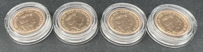 Four Elizabeth II gold Sovereigns dated 2017,