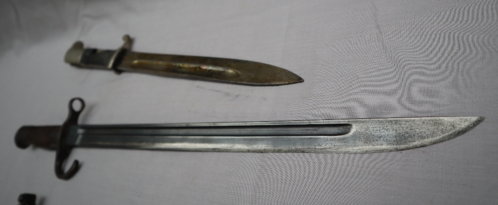 A French 1864 sabre bayonet and scabbard together with a Japanese Arisaka 1897 pattern bayonet and - Image 9 of 12