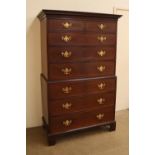 A George III mahogany chest on chest,