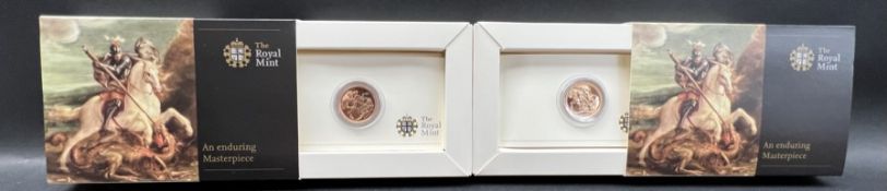 The Royal Mint - An Enduring Masterpiece - Two 2009 UK Sovereign Gold Bullion coins,