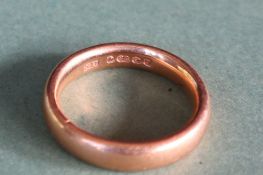 A 22ct yellow gold wedding band, size L 1/2, approximately 7.
