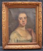 19th century British School Head and shoulders portrait of a young lady Oil on canvas 47.5 x 37.